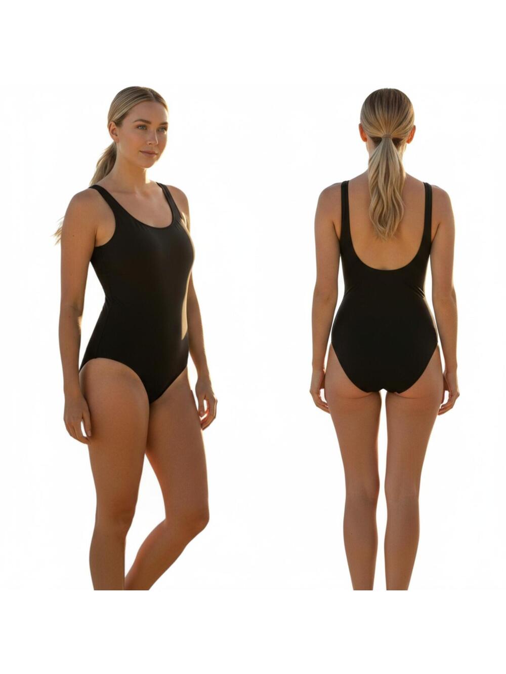 Seamless Black Shapewear Bodysuit with Hook Closure